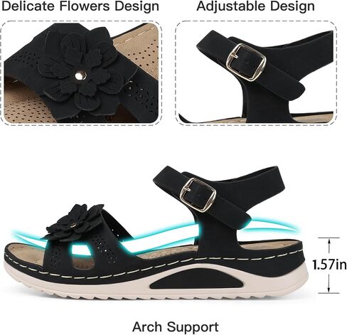 TEMOFON Women Flat Sandals Dressy: Comfortable Leather Sandal, Womens Casual Flats Sandal, Open Toe Summer Shoes in Saudi Arabia