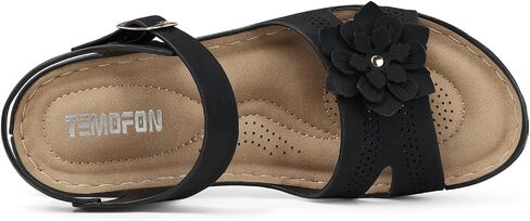 TEMOFON Women Flat Sandals Dressy: Comfortable Leather Sandal, Womens Casual Flats Sandal, Open Toe Summer Shoes in Saudi Arabia