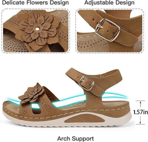 TEMOFON Women Flat Sandals Dressy: Comfortable Leather Sandal, Womens Casual Flats Sandal, Open Toe Summer Shoes in Saudi Arabia
