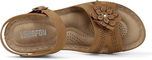 TEMOFON Women Flat Sandals Dressy: Comfortable Leather Sandal, Womens Casual Flats Sandal, Open Toe Summer Shoes in Saudi Arabia