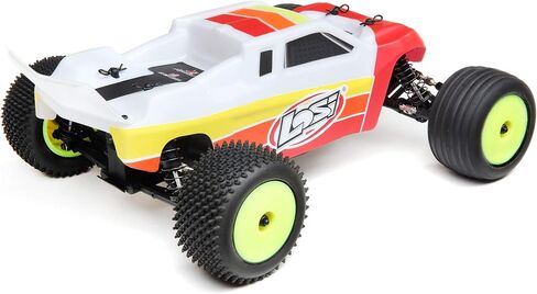 شاحنة Losi RC 1/18 Mini-T 2.0 ذات دفع ثنائي، شاحنة استاد بدون فرش RTR جاهزة للتشغيل باللون الأحمر LOS01019T1 in Saudi Arabia