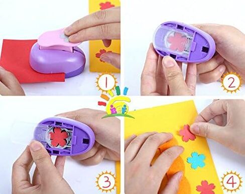 CADY Hole Puncher 1 بوصة، خرامة ورق، - (3 عبوات من الزهور - مجموعة أشكال خرامة ورقية مخصصة - لنقش سجل القصاصات الأعمال الفنية للأطفال - صناعة بطاقات التهنئة والحرف اليدوية in Kuwait