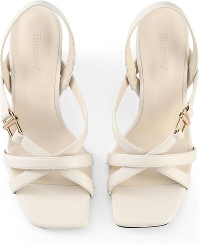 Heeled Sandals for Women with 2.5 IN kitten Heel, Square Toe Slingback Heels, Cute and Elegant Summer Heels, PU Leather/Patent Leather Heels in Saudi Arabia