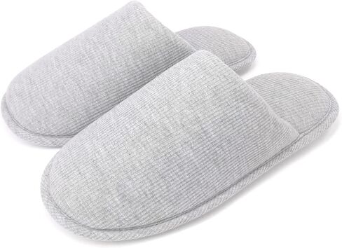 ofoot Womens Indoor Memory Foam Cotton Scuff Slippers Slip On Summer House Shoes Flats Breathable Lightweight Washable Non Skid Rubber Soles in Kuwait