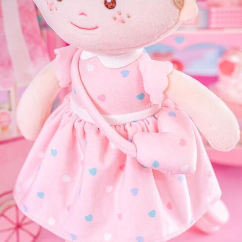 Onetoo Baby Doll أول دمية طفل دمية طفل ناعمة للفتيات دمية خرقة قطيفة ملابس كيتي زي فستان رمادي 14 بوصة in Kuwait