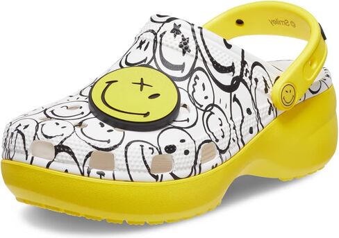 مختبر طباعة Zappos للسيدات من Crocs: قبقاب Smileyworld® الكلاسيكي ذو المنصة in Saudi Arabia