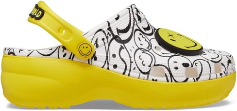 مختبر طباعة Zappos للسيدات من Crocs: قبقاب Smileyworld® الكلاسيكي ذو المنصة in Saudi Arabia