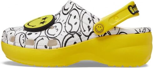 مختبر طباعة Zappos للسيدات من Crocs: قبقاب Smileyworld® الكلاسيكي ذو المنصة in Saudi Arabia