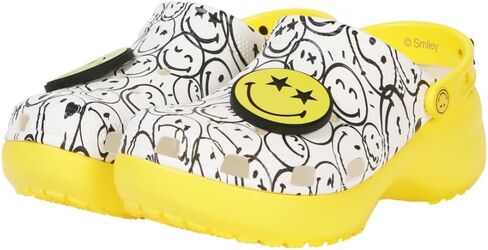 مختبر طباعة Zappos للسيدات من Crocs: قبقاب Smileyworld® الكلاسيكي ذو المنصة in Saudi Arabia