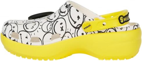 مختبر طباعة Zappos للسيدات من Crocs: قبقاب Smileyworld® الكلاسيكي ذو المنصة in Saudi Arabia