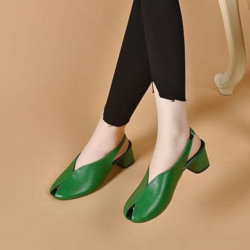 Women's Block Heel Clog Sandals with Straps, Fish Mouth Back Heeled Slingback Sandals for Casual Wear in Saudi Arabia