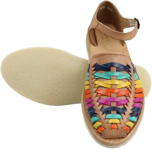 Macarena Collection Womens Shoes Leather Sandals Ankle for Women | Huarache Handmade Mexican Sandals Women | Comfortable & Stylish Womens Sandals 3050 Ankle Strap in Saudi Arabia