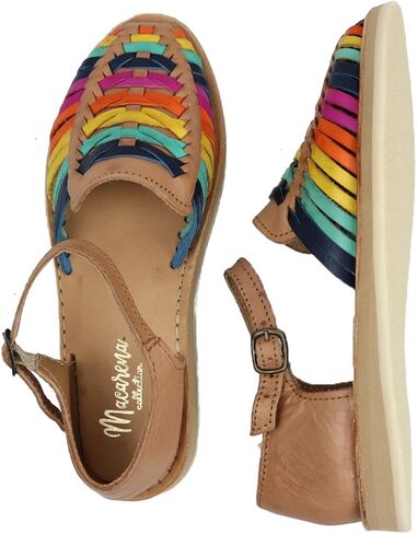 Macarena Collection Womens Shoes Leather Sandals Ankle for Women | Huarache Handmade Mexican Sandals Women | Comfortable & Stylish Womens Sandals 3050 Ankle Strap in Saudi Arabia