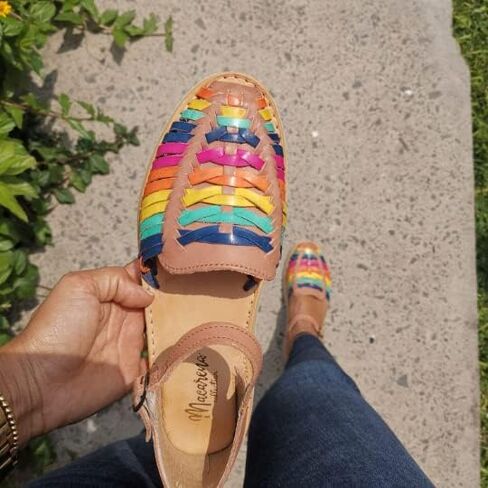 Macarena Collection Womens Shoes Leather Sandals Ankle for Women | Huarache Handmade Mexican Sandals Women | Comfortable & Stylish Womens Sandals 3050 Ankle Strap in Saudi Arabia