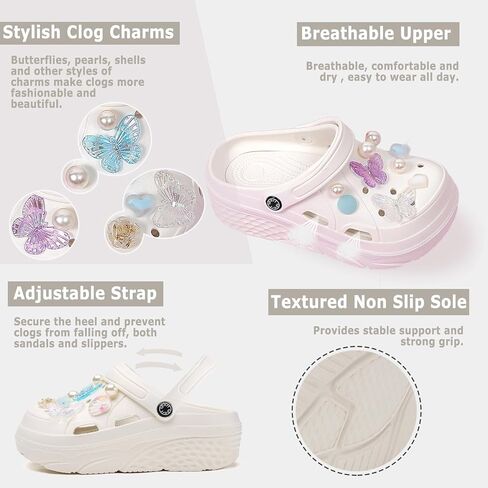 Women's Gardener Platform Clogs Slippers Hight Heels Mules Clog Wedge Sandals Outdoor Beach Shoes in Saudi Arabia