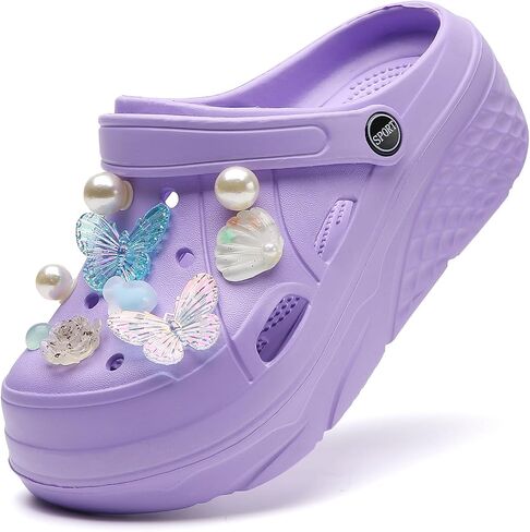 Women's Gardener Platform Clogs Slippers Hight Heels Mules Clog Wedge Sandals Outdoor Beach Shoes in Saudi Arabia