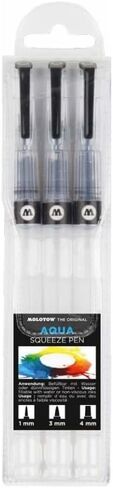 MOLOTOW Aqua Ink Empty Squeeze Pen 3-Pen Set, 1mm, 3mm, 4mm Tips, 1 Set (727.110) in Saudi Arabia