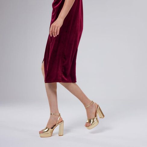 Elisabet Tang Chunky Heeled Platform Sandals for Women,4.7 Inch Block Heels with Open Toe Ankle Strap, Dress Shoes for Wedding Party Homecoming Travel in Saudi Arabia
