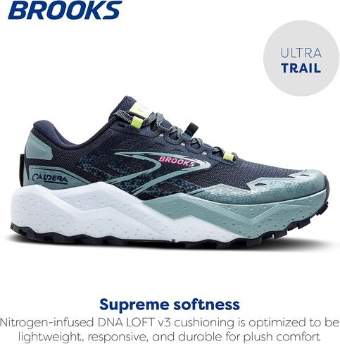 حذاء الجري Caldera 7 Trail للسيدات من Brooks - معطف طاووس/قلعة/صني ليموني - 9 متوسط in Saudi Arabia