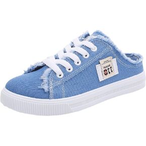 Women Canvas Mules Slip on Sneaker Fashion Comfortable Solid Canvas Slippers Casual Shoes for Women