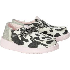 Hey Dude Kids Wendy Funk Cow (Toddler) - Shoes for Kids - Cotton Lining - Moccasin Construction - Lightweight