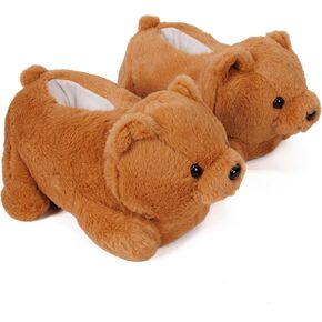 Cute Bear Slipper, Plush Animal Bear House Slippers Warm Fuzzy Teddy Bears Shoes Fluffy Winter Home Slides for Women Men
