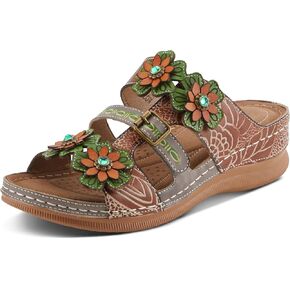 Spring Step L'Artiste Women's BRASH Hand-Painted Leather Sandals - Fashion, Comfort, and Style Combined