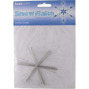 The Beadsmith Wire Snowflake, 9 inches, 0.8mm Diameter, 4 Pieces per Pack, Wire Forms Ideal for Personalized Creation with Beads, Crystals, Ribbon, Wire, Charms and More