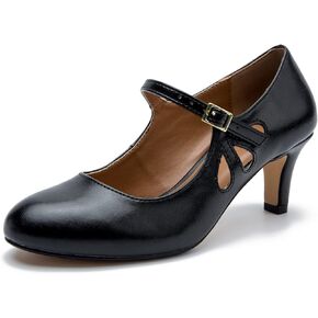 MAIERNISI JESSI Unisex Men's Women's Mary Jane Pumps Round Toe Kitten Heel Hollow Out Shoes