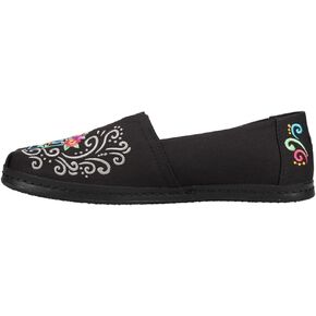 TOMS Womens Alpargata Floral Slip On Flats Casual - Black