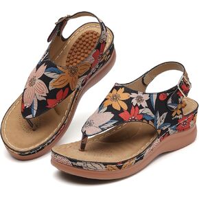Tilocow Sandals for Women High Arch Support Flip Flops Wedge Sandals Comfortable Beach Shoes Dressy Summer Casual Sandals