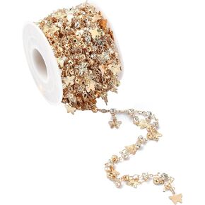 KitBeads 5M Natural Amethyst Chips Beaded Chains Soldered Imitation Pearl Curb Chain Spool Brass Purple Crystal Link Chain for Jewelry Making Bulk