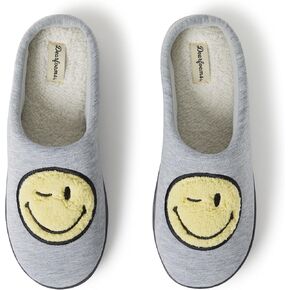 شبشب Dearfoams للنساء والرجال البالغين من الجنسين Smile Icon Retro Preppy
