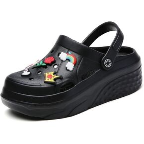 Women's Platform Clogs Slip On Slides Shoes Beach Sandals Gardener Clog Hight Heels Mule Slippers Garden Shoes