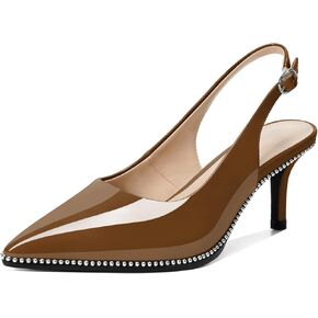YODEKS Slingback Kitten Heels Women's Pointed Toe Low Heel Pumps 2.5 Inch Shoes US Size 5-13