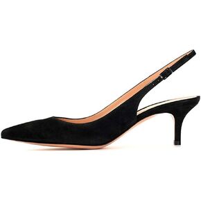 Slingback Pumps, Women's Pointed Toe Low Heel Sandals Slingback Strap Kitten Heel Pumps Evening Party Wedding Shoes in Kuwait