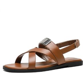 Women’s One Band Flat Sandals with Ankle Strap Back Counter Buckle Flat Sandals