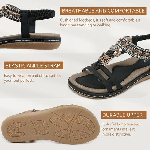 Qiucdzi Flat Sandals for Women Fashion Summer Comfortable Slip-on Casual Beach Shoes Dress Strap Elastic Sandals for lady in Saudi Arabia