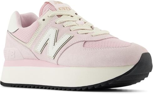 حذاء رياضي نسائي من New Balance 574+، منتصف القرن الوردي/الجرانيت الوردي، 5 in Saudi Arabia