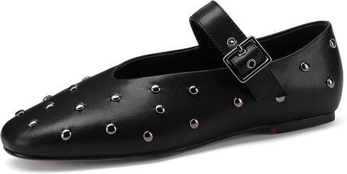 Stylish Mary Jane Studded Flats for Women Comfortable Ballet Buckled Ballerina Shoes for Work, Office, Party, or Daily Shoes in Saudi Arabia