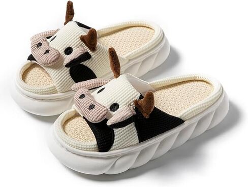GULAKY Cow Slippers Slides for Women House Slippers for Woman Cute Cartoon Animal Shape Kawaii Sandals Men Home Indoor in Saudi Arabia