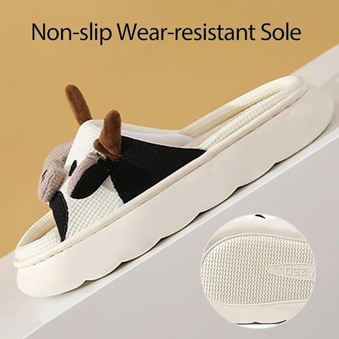GULAKY Cow Slippers Slides for Women House Slippers for Woman Cute Cartoon Animal Shape Kawaii Sandals Men Home Indoor in Saudi Arabia