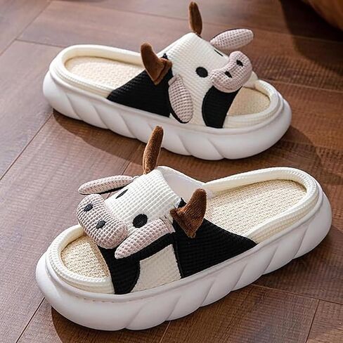 GULAKY Cow Slippers Slides for Women House Slippers for Woman Cute Cartoon Animal Shape Kawaii Sandals Men Home Indoor in Saudi Arabia
