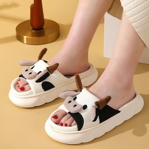 GULAKY Cow Slippers Slides for Women House Slippers for Woman Cute Cartoon Animal Shape Kawaii Sandals Men Home Indoor in Saudi Arabia