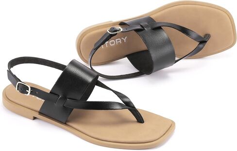FITORY Womens Flat Adjustable Strap Sandals With Casual Slides and Flip Flops Split Toes Style for Lady Summer Size 6-11 in Saudi Arabia