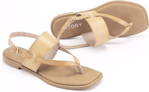 FITORY Womens Flat Adjustable Strap Sandals With Casual Slides and Flip Flops Split Toes Style for Lady Summer Size 6-11 in Saudi Arabia