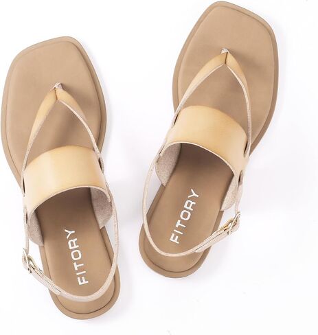 FITORY Womens Flat Adjustable Strap Sandals With Casual Slides and Flip Flops Split Toes Style for Lady Summer Size 6-11 in Saudi Arabia