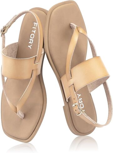 FITORY Womens Flat Adjustable Strap Sandals With Casual Slides and Flip Flops Split Toes Style for Lady Summer Size 6-11 in Saudi Arabia