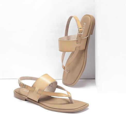FITORY Womens Flat Adjustable Strap Sandals With Casual Slides and Flip Flops Split Toes Style for Lady Summer Size 6-11 in Saudi Arabia