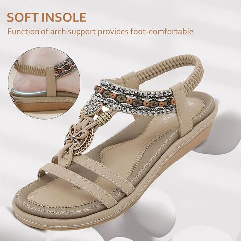 Qiucdzi Flat Sandals for Women Fashion Summer Comfortable Slip-on Casual Beach Shoes Dress Strap Elastic Sandals for lady in Saudi Arabia